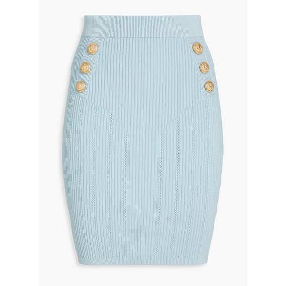 Balmain blue button MIDI skirt - Picture 4 of 4